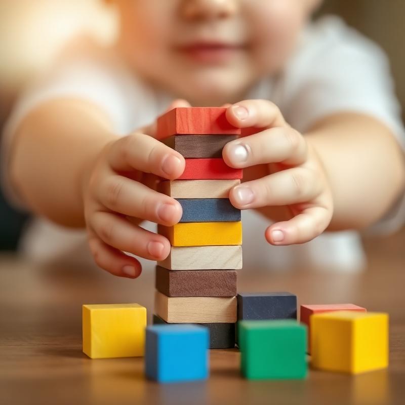 Houten blokken stapelen